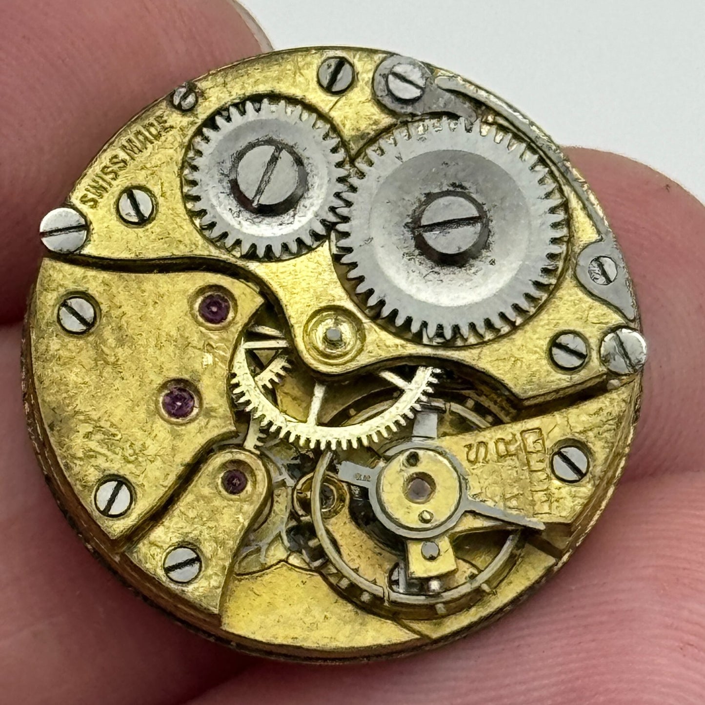 23.7mm 15 Jewels Swiss Trench Watch Movement Vintage Manual Wind PARTS SPARES