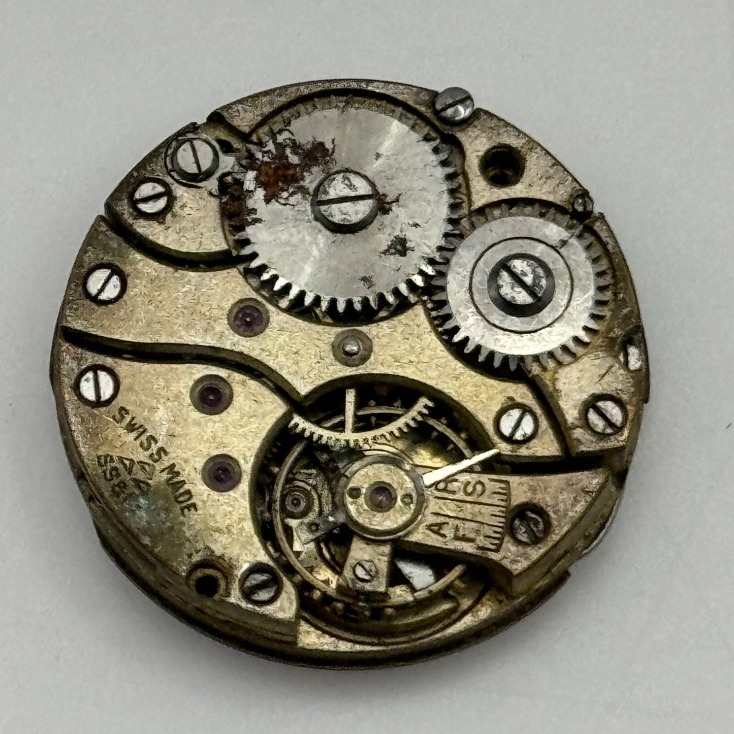 22.6mm Stauffer S S & Co Manual Wind Trench Watch Movement Swiss Vintage PARTS