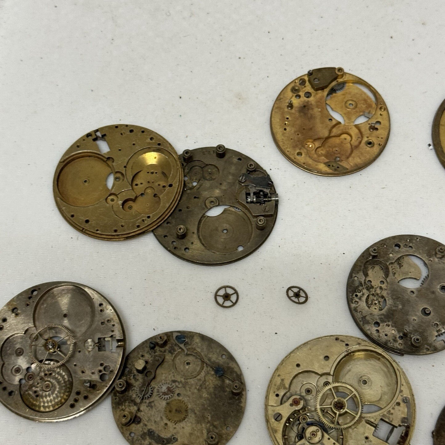 Bundle Antique Partial Pocket Watch Movements Parts Repair Watchmakers Job Lot