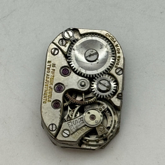12.7mm Ovida Art Deco Tank Watch Movement Dial Restoration Repair Balance Ok