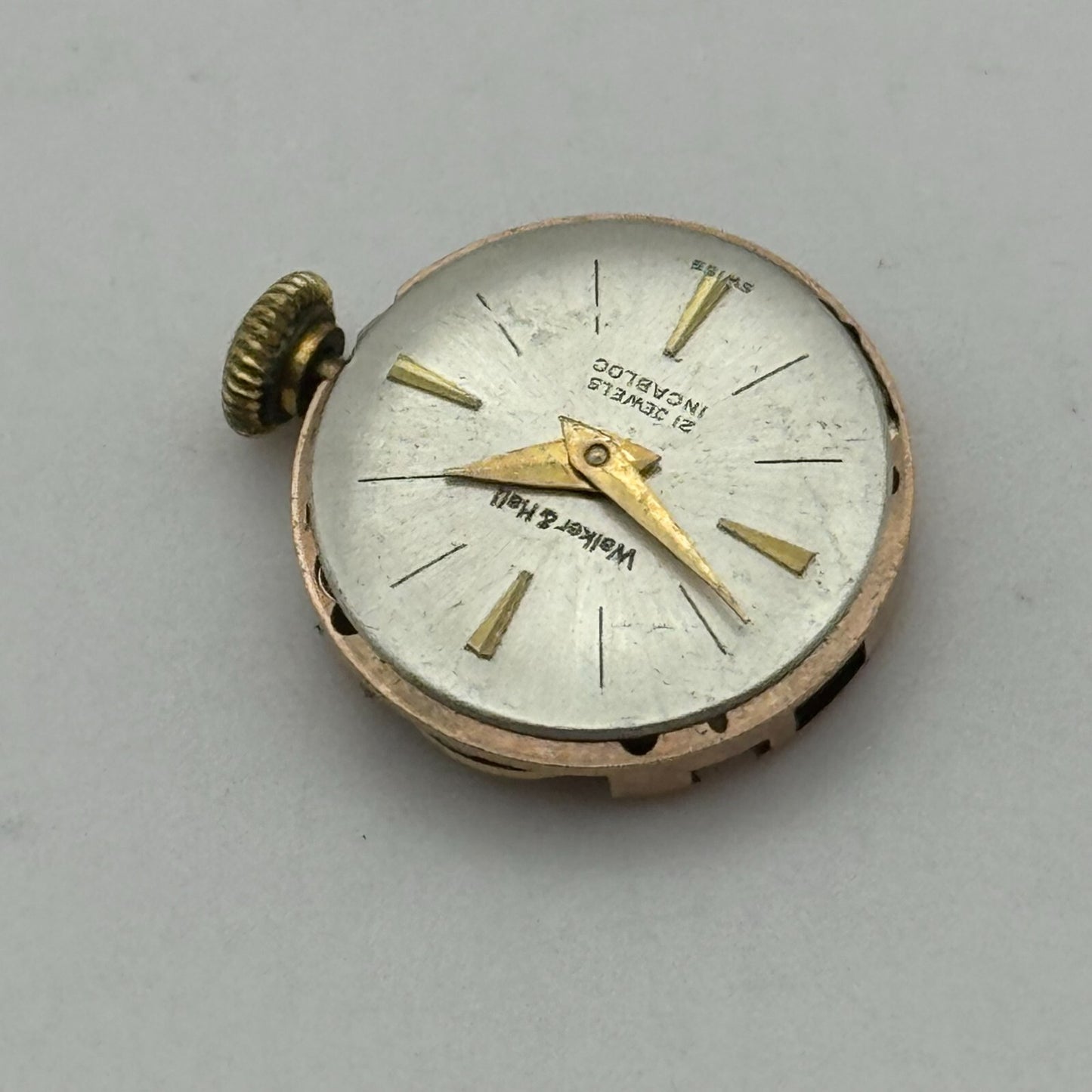 15.5mm Walker & Hall ETA 2412 Manual Wind 21 Jewels Watch Movement PARTS REPAIR