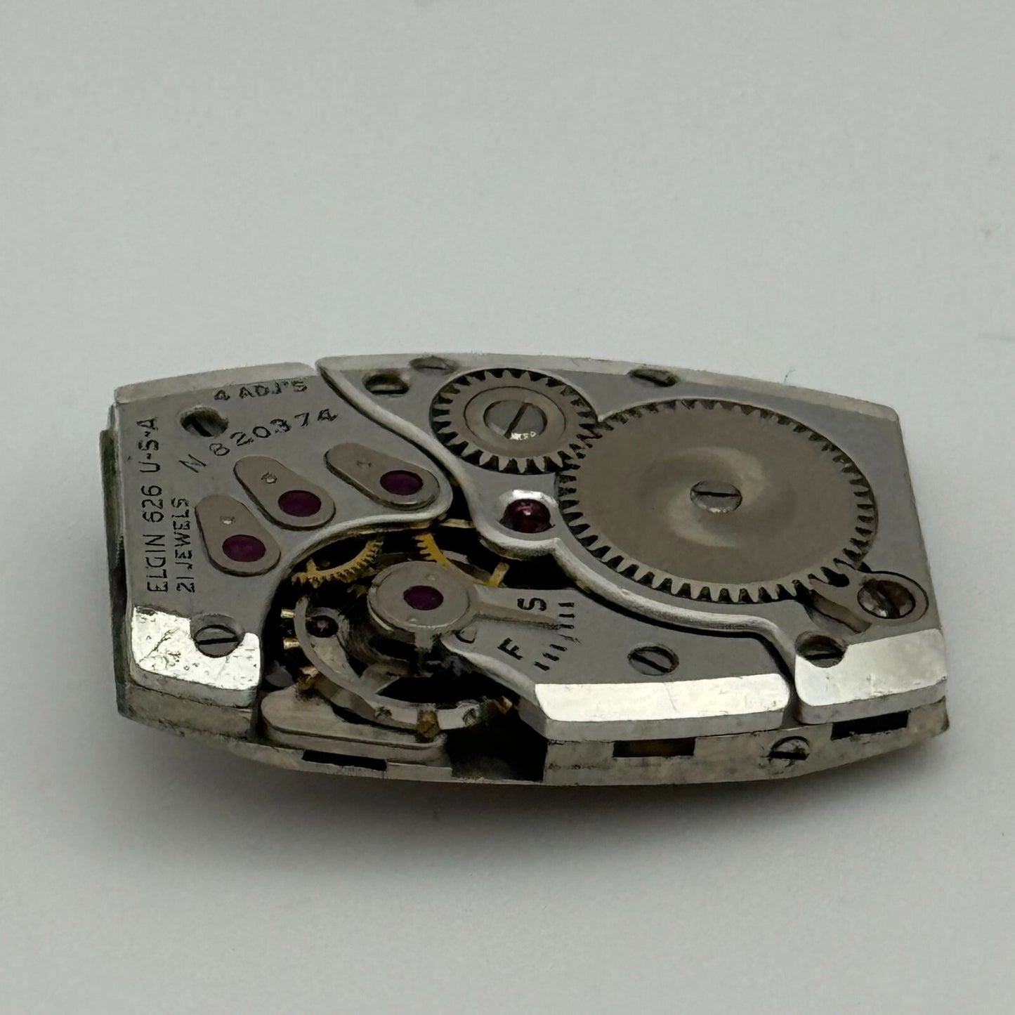 15/0s Elgin Grade 626 Model 2 Vintage American Tank Watch Movement PARTS SPARES