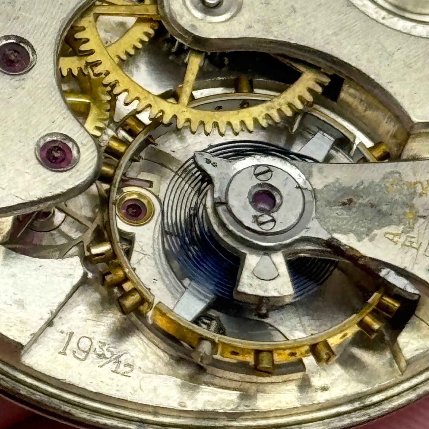 42.8mm Buren 19 35/12 Swiss Open Face J G Graves Pocket Watch Movement PARTS