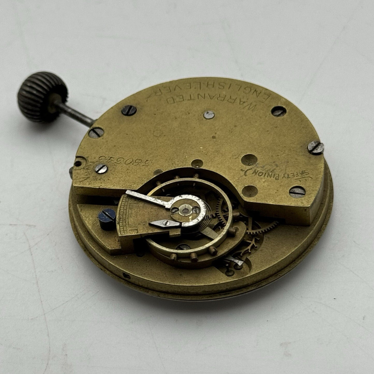 44.7m Warranted English Lever Top Wind Pocket Watch Movement Dial FOR PARTS