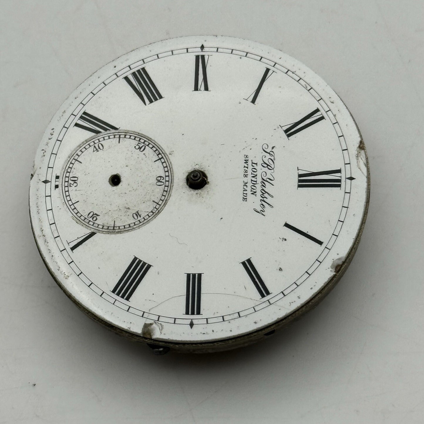 45mm Manual Wind Antique Key Wound J B Yabsley Pocket Watch Movement FOR PARTS