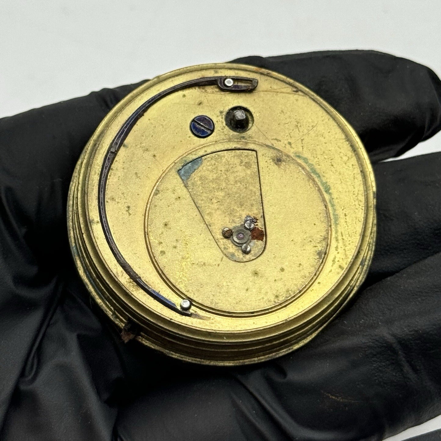 44.7mm Unidentified White Dial Porcelain Pocket Watch Movement Dial FOR PARTS
