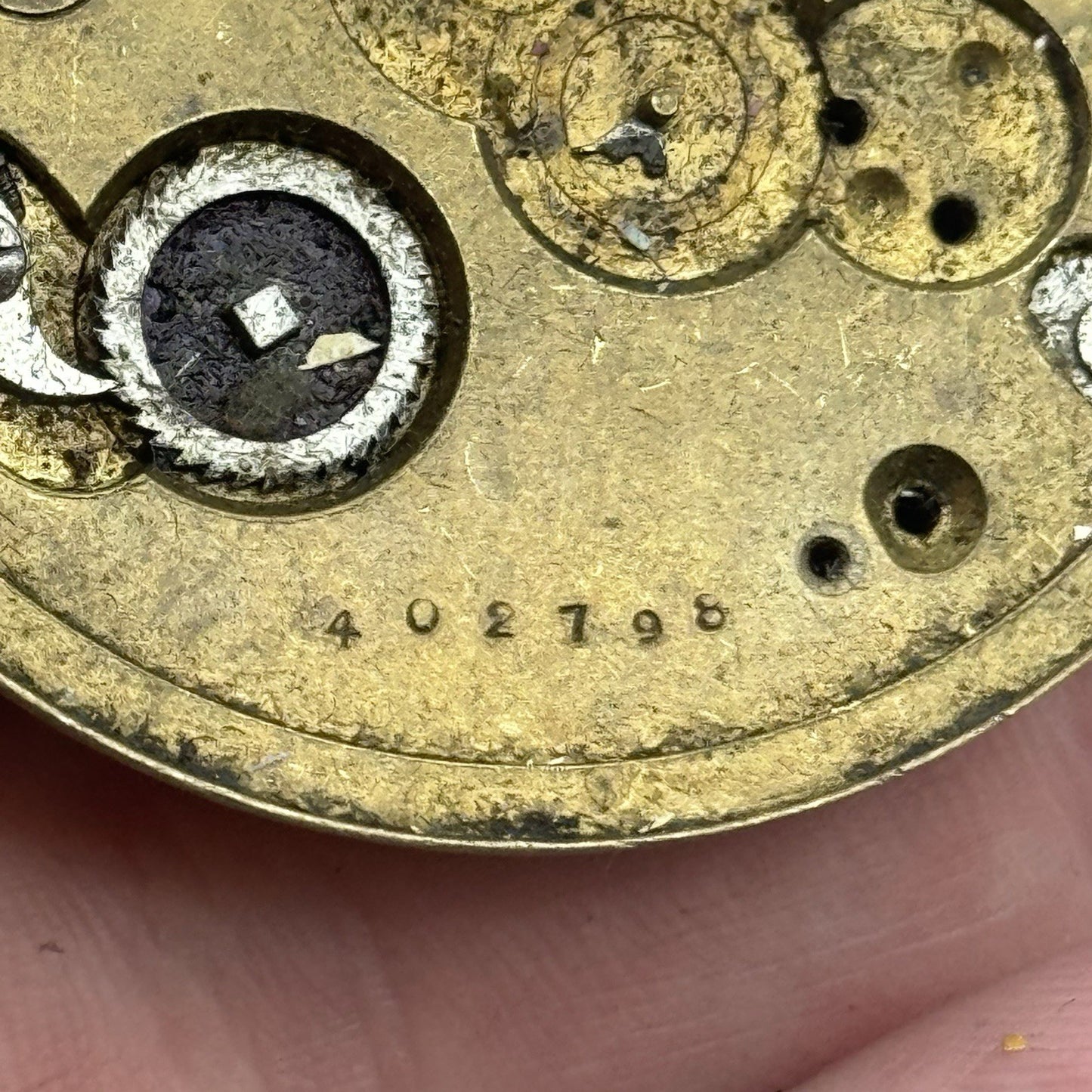 50mm A Yewdall Leeds English Fusee Pocket Watch Movement - Chain Present PARTS