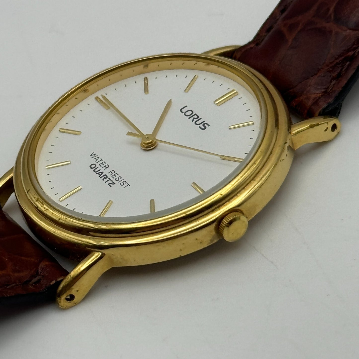 34mm Working Lorus V501-8B30 Vintage Quartz Watch Unisex New Battery 8.5 Inches