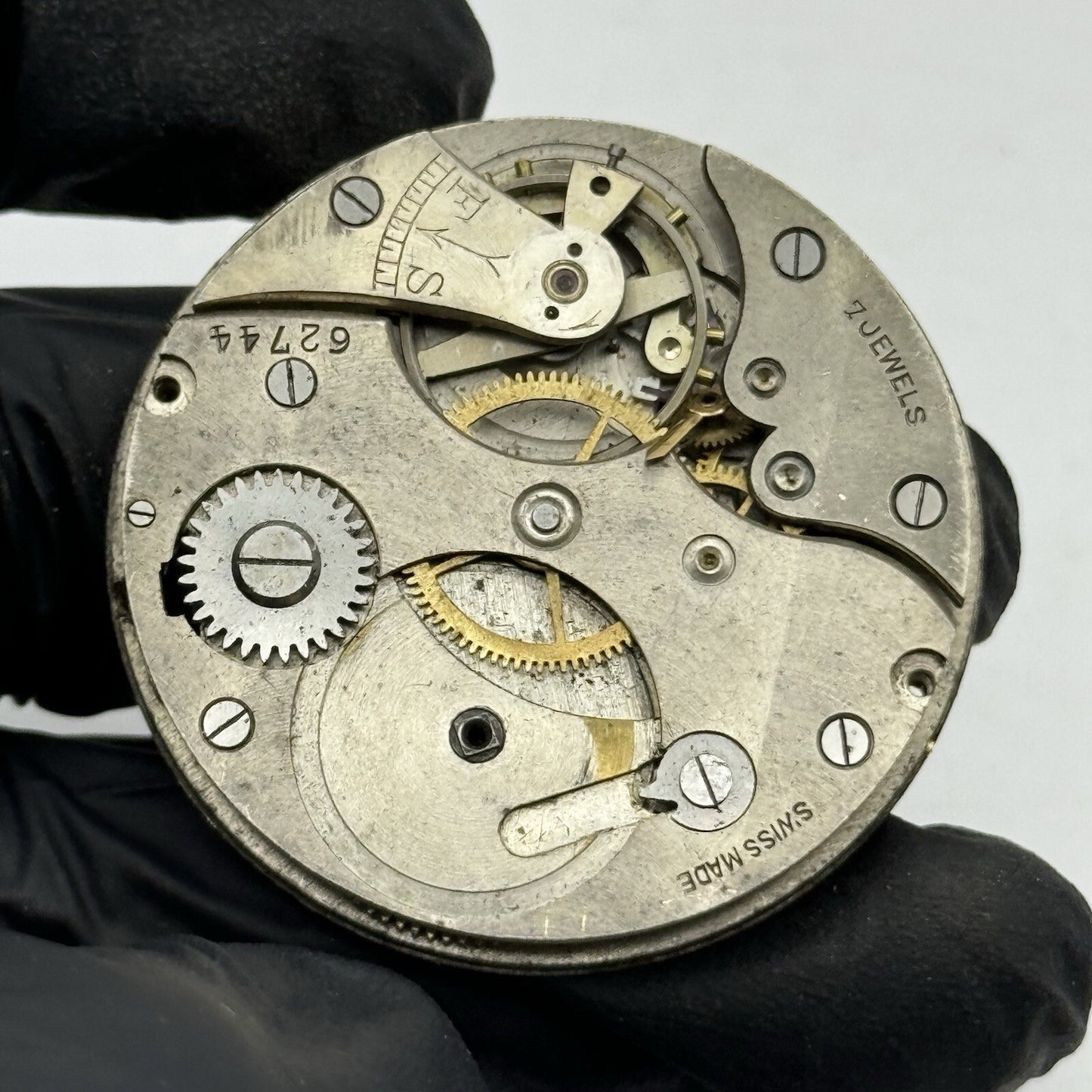41.7mm Manual Wind Unidentified Swiss Partial Pocket Watch Movement FOR PARTS