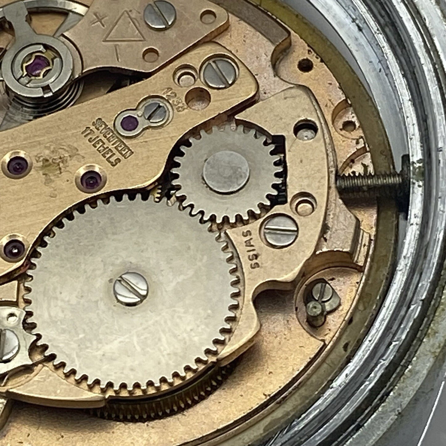 35mm RUNNING TO REPAIR Vintage Rytima De Luxe Ronda RAX 1233 Movement For Parts