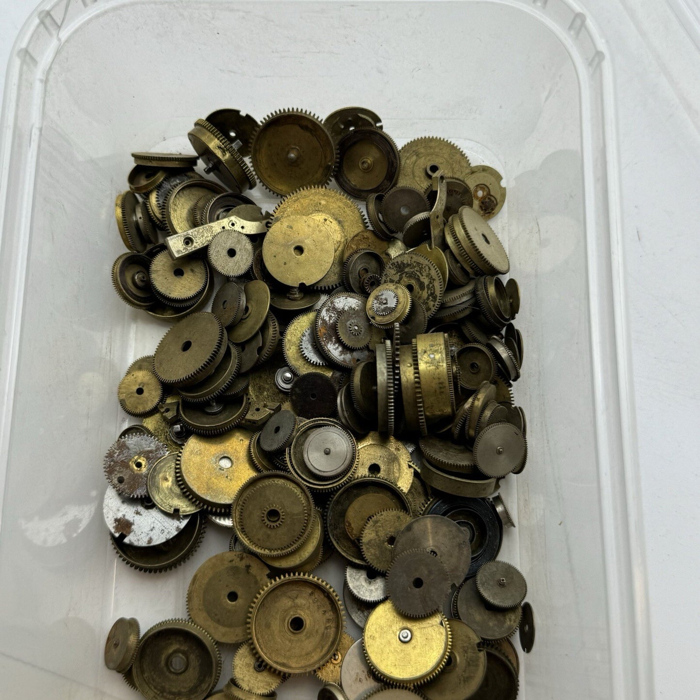 195 Grams Job Lot Of Mainspring Barrels Assorted Parts / Repairs Watchmakers