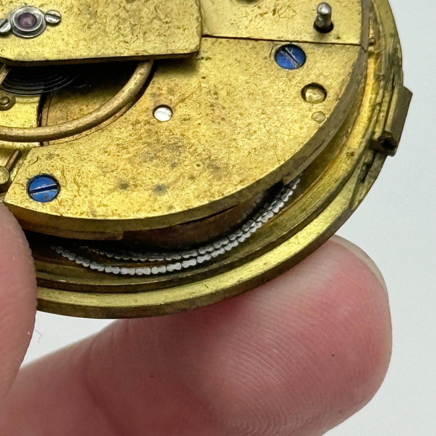 45.4mm Unidentified English Fusee Chain Present Pocket Watch Movement PARTS