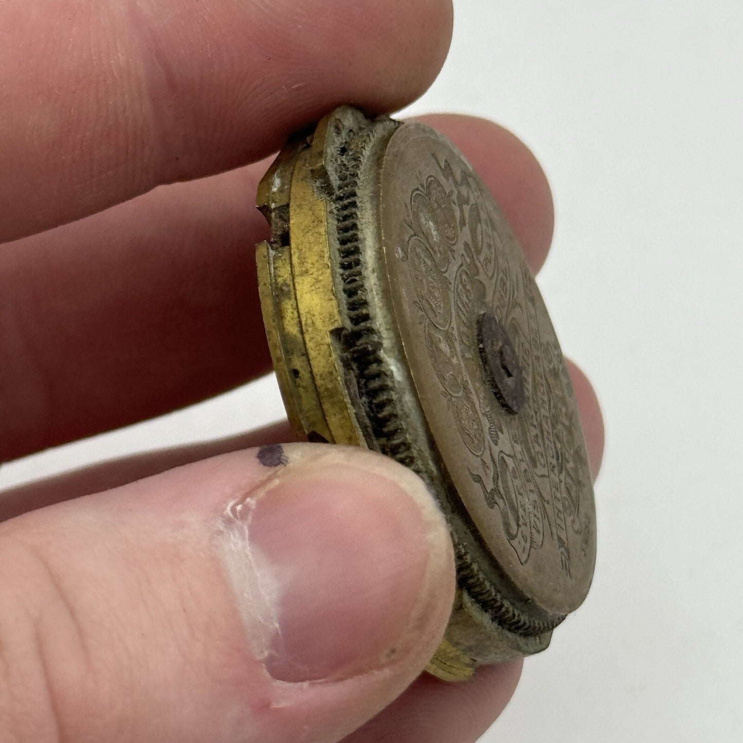 43.5mm Antique Hebdomas 8 Days Pocket Watch Movement To Restore Parts Repair