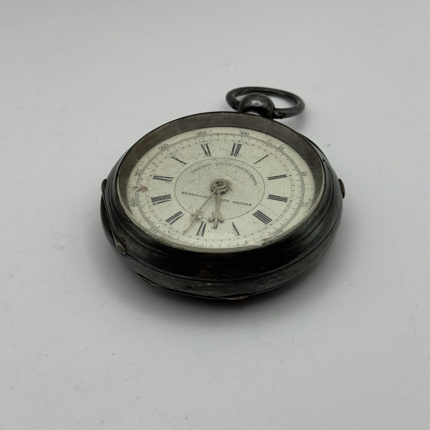 60mm Sterling Silver Patent Lever Chronograph Greenwich Time Keeper TO RESTORE