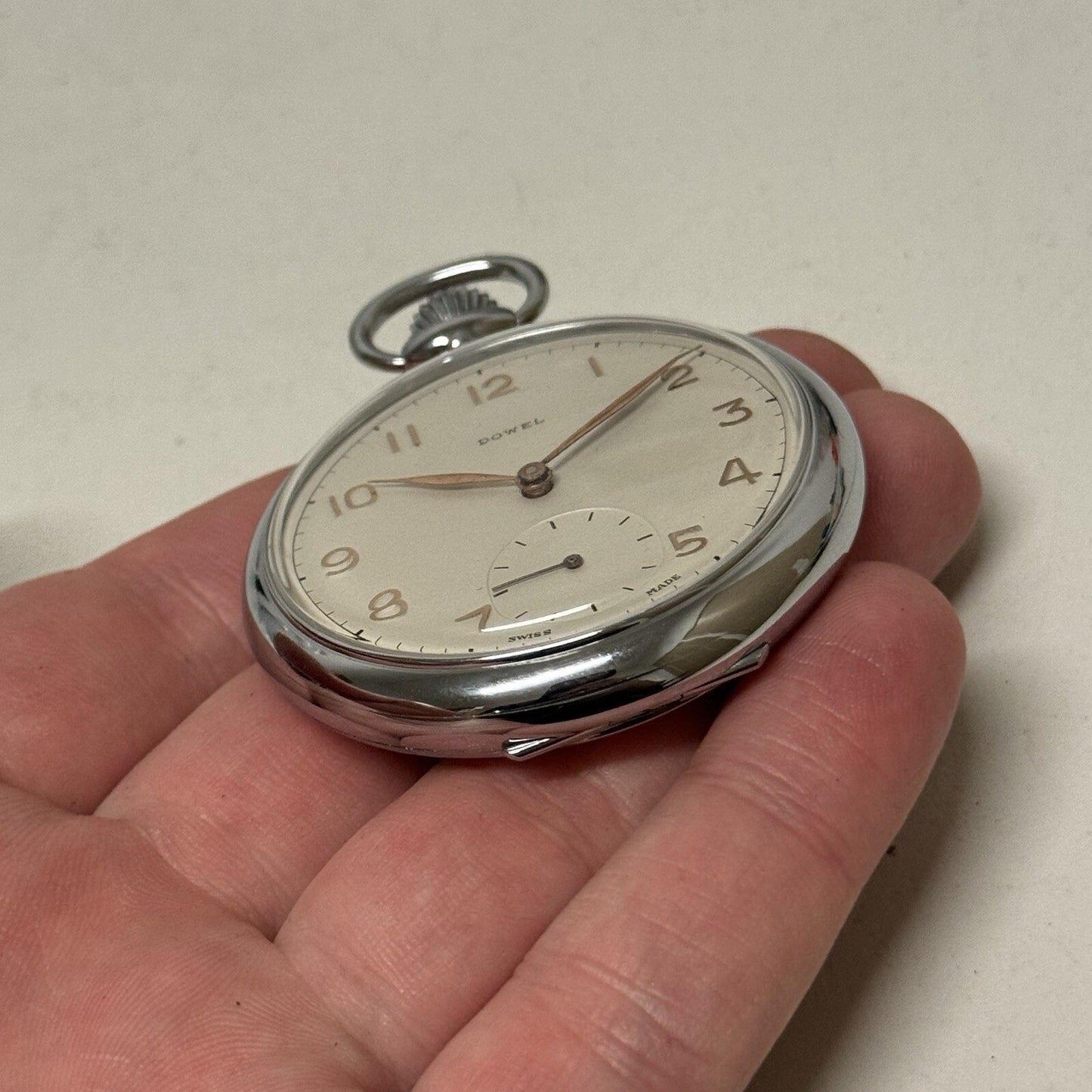 49mm Vintage Dowel NEW OLD STOCK Open Face Sub Seconds Pocket Watch TO SERVICE