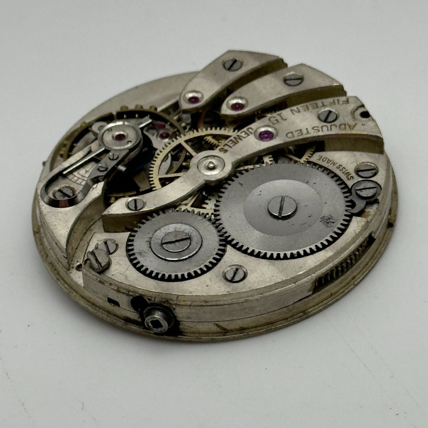 43.1mm Unidentified High Grade 15 Jewels Swiss Pocket Watch Movement PARTS