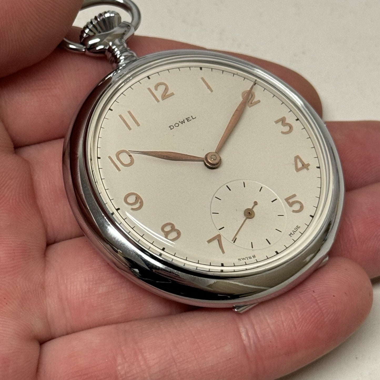 50mm Vintage Dowel NEW OLD STOCK Open Face Sub Seconds Pocket Watch TO SERVICE