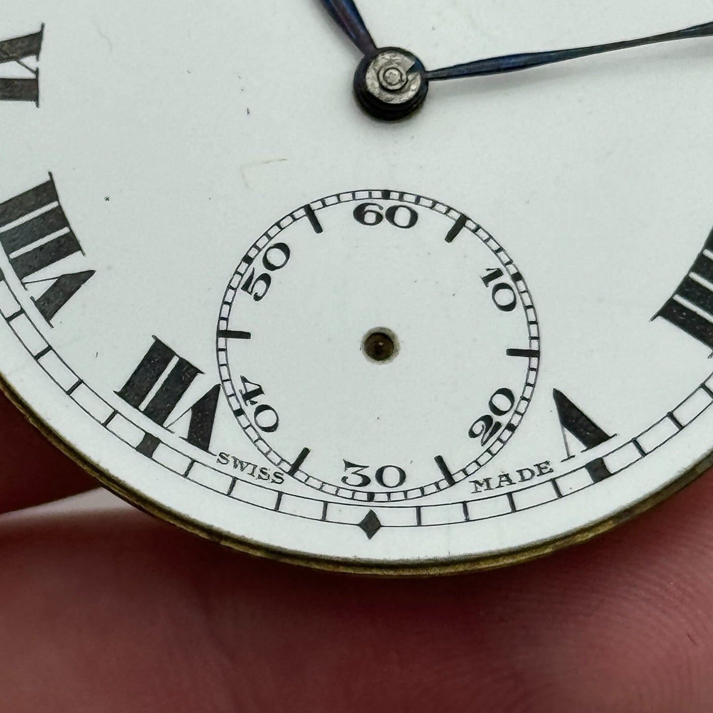 43mm Pinnacle 7 Jewels Sub Seconds Hunter Swiss Pocket Watch Movement PARTS