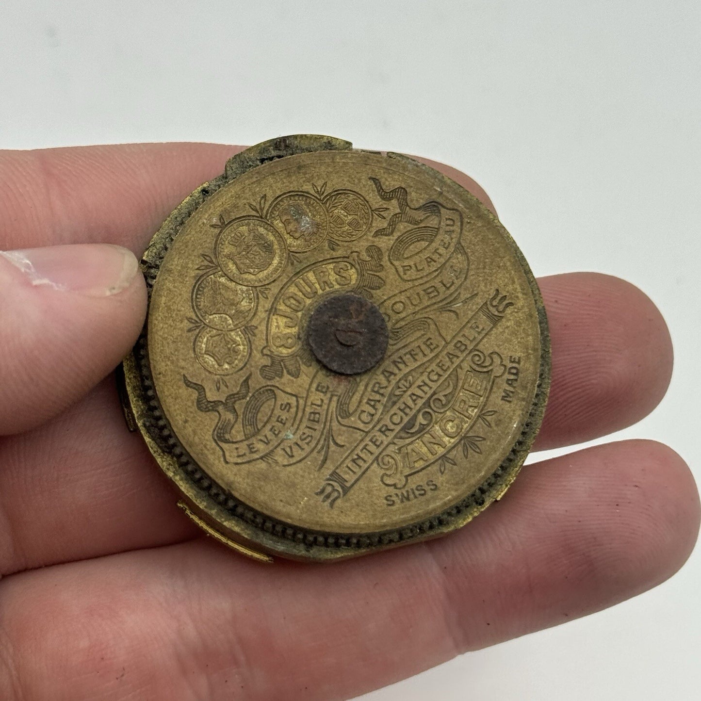 43.5mm Antique Hebdomas 8 Days Pocket Watch Movement To Restore Parts Repair