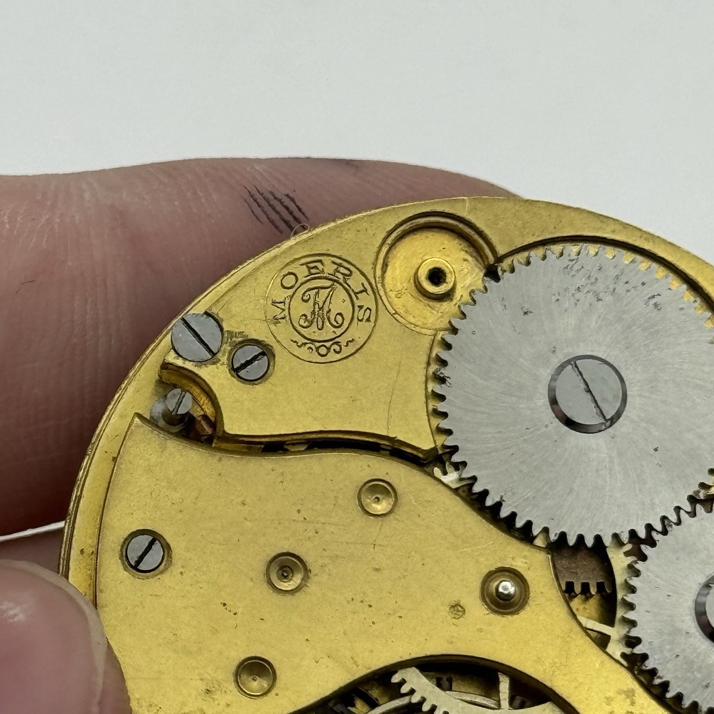 43.2mm Moeris Open Face Swiss Vintage Pocket Watch Movement PARTS REPAIR SPARES