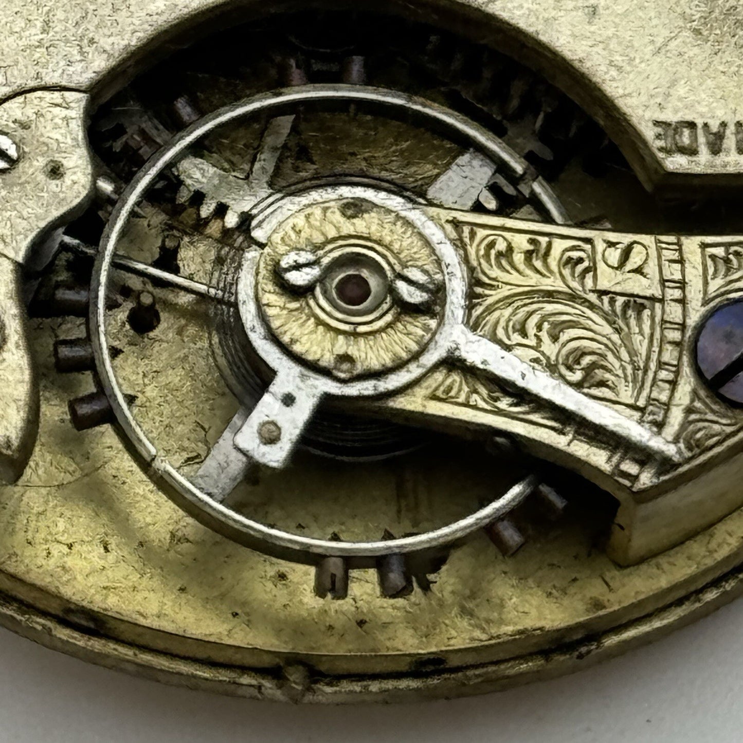 45.7mm Thomas Russell & Son Liverpool Pocket Watch Movement FOR PARTS Restore