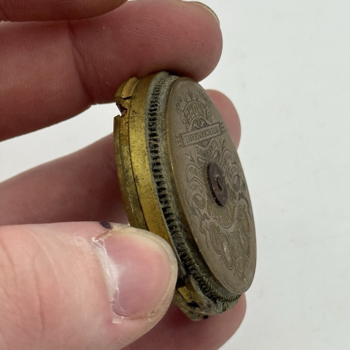 43.5mm Antique Hebdomas 8 Days Pocket Watch Movement To Restore Parts Repair