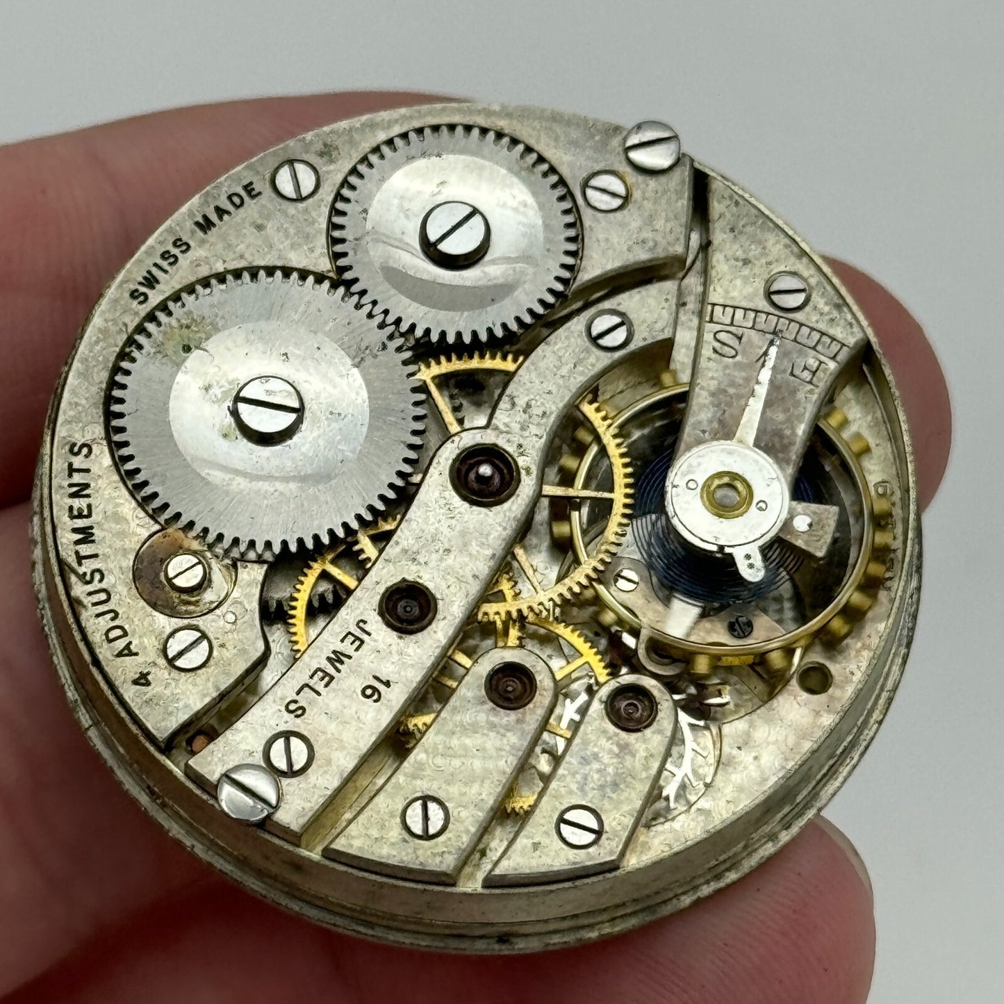 43mm Cyma Ref 919 Tavannes Open Face Balance Ok Pocket Watch Movement PARTS