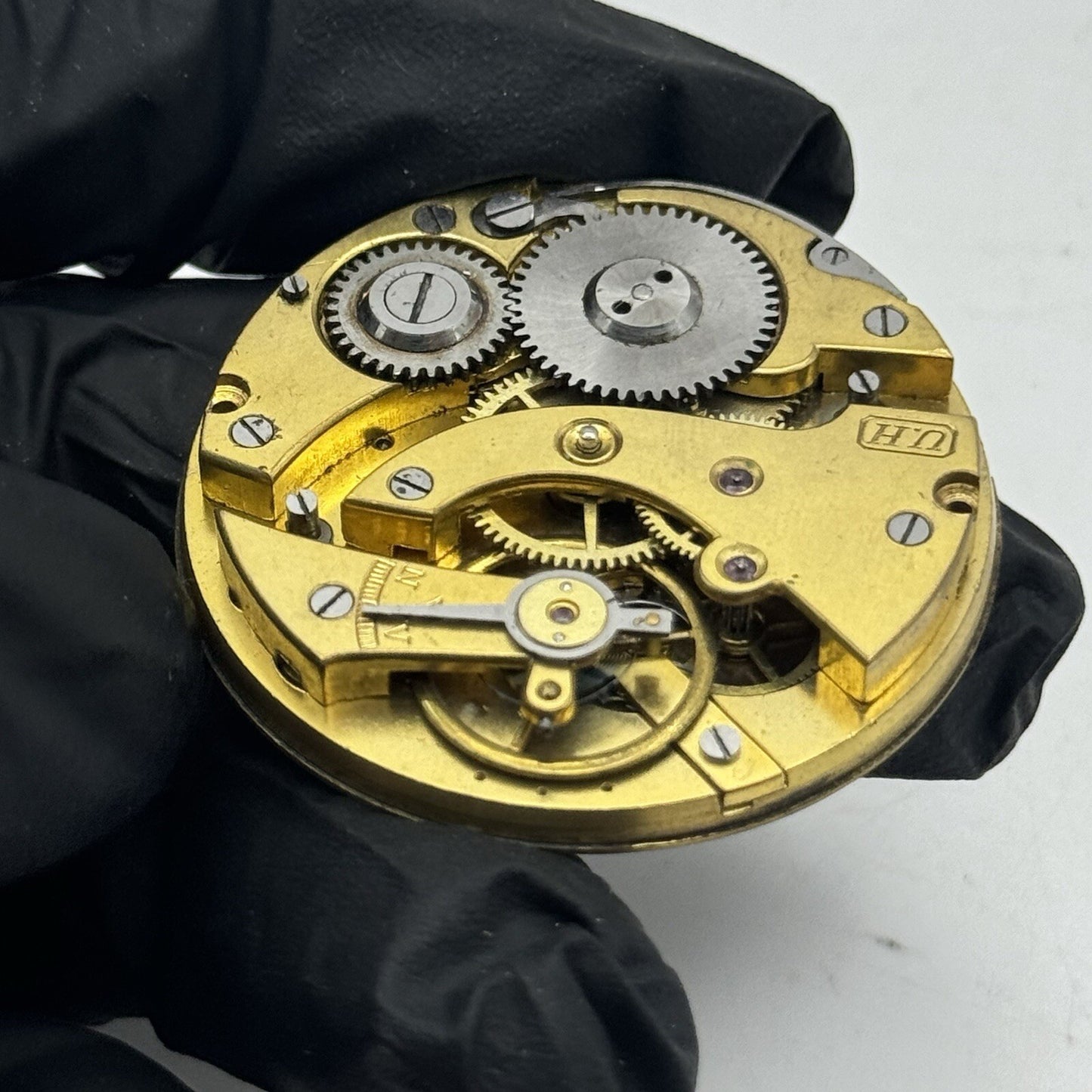 41.4mm Union Horlogere U H Pocket Watch Movement Dial FOR PARTS Restore