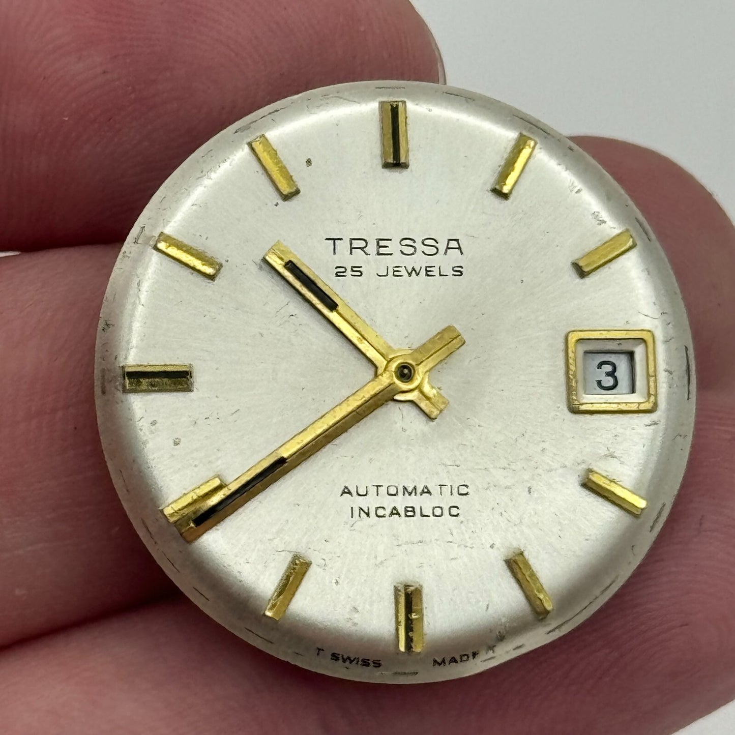 25.9mm Tressa ETA 2772 Automatic Balance Ok Watch Movement Swiss Vintage PARTS