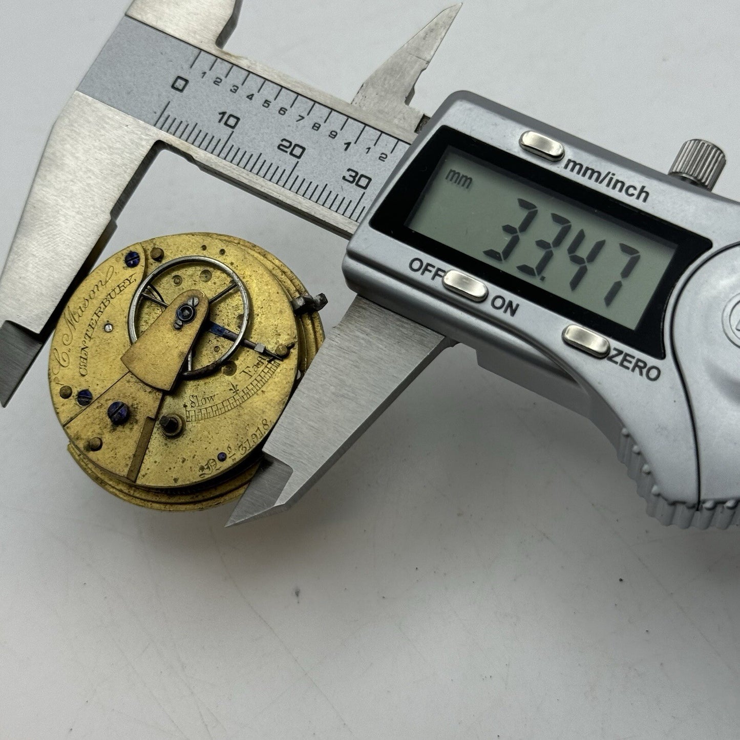 37.5mm C Mason Canterbury Fusee No Chain Pocket Watch Movement FOR PARTS