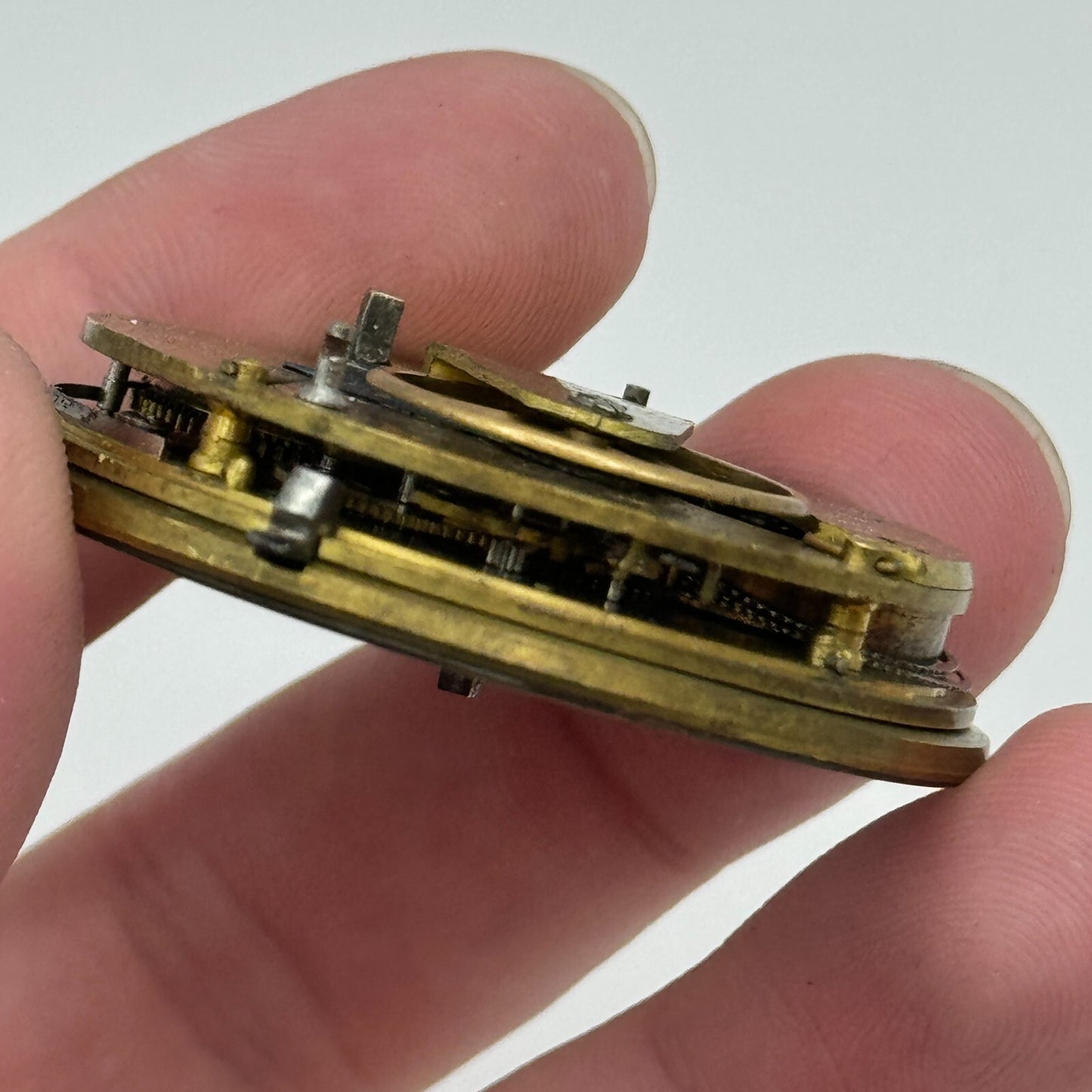 45.4mm Unidentified English Fusee Chain Present Pocket Watch Movement PARTS