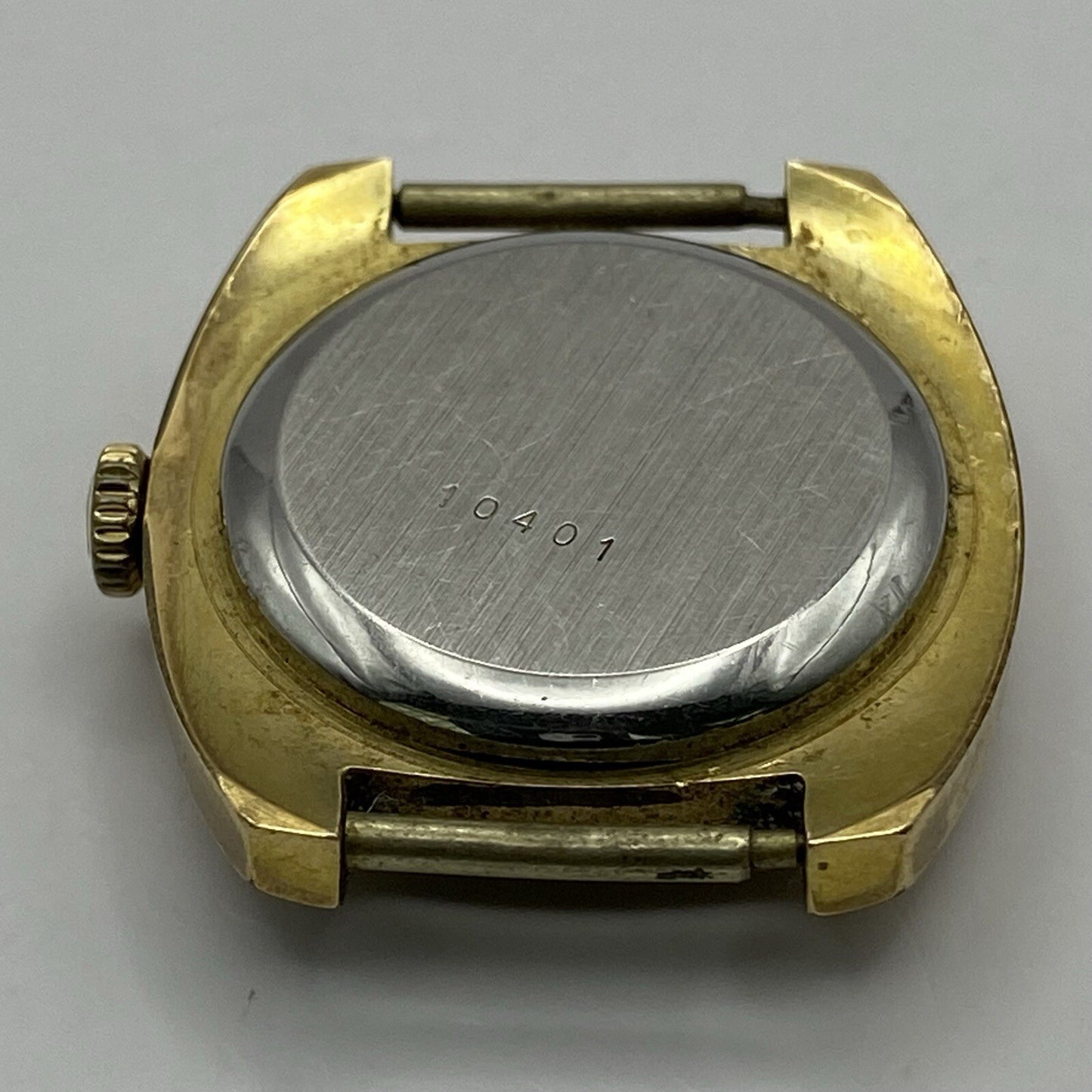24mm Ladies Manual Wind Nivada Gold Plated Watch Head RUNS FOR PARTS TO RESTORE