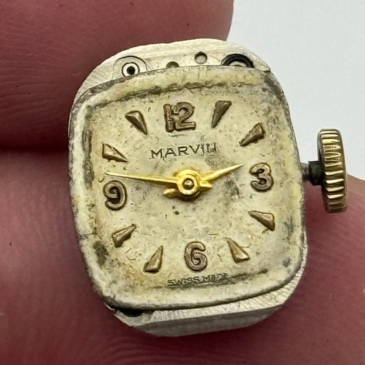 12.1mm Running Marvin Cal 160 Manual Wind 17 Jewels Swiss Watch Movement PARTS