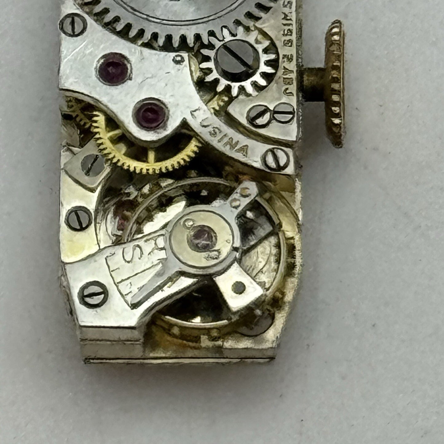 8.9mm Lusina Geneve Small Tank Watch Movement Restoration Parts Repair Bal Ok