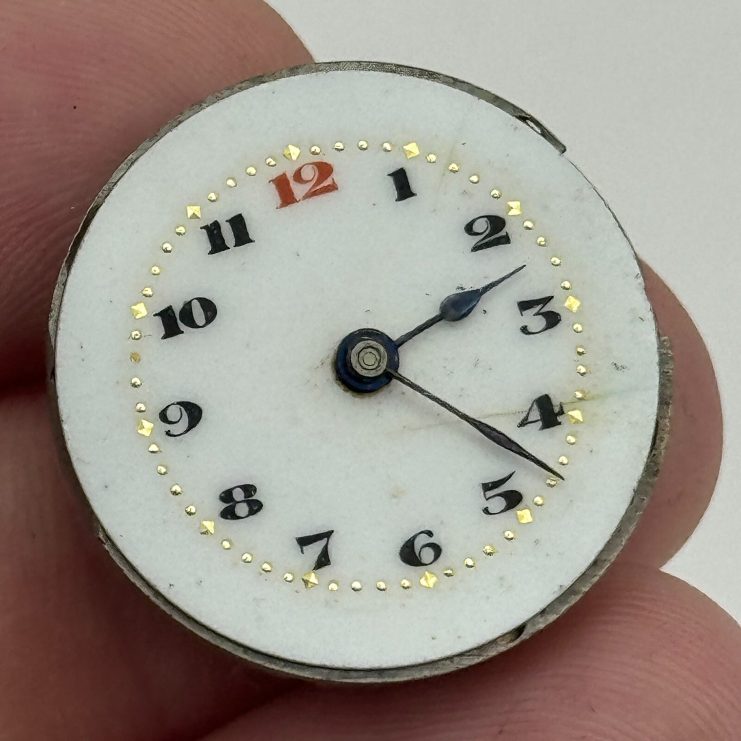 23.7mm 15 Jewels Swiss Porcelain Dial Trench Watch Movement Manual Wind PARTS