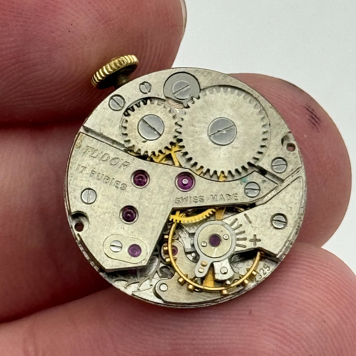 19.6mm Tudor Cal 2325 & 4.2mm Rolex Crown Manual Wind Swiss Watch Movement PARTS