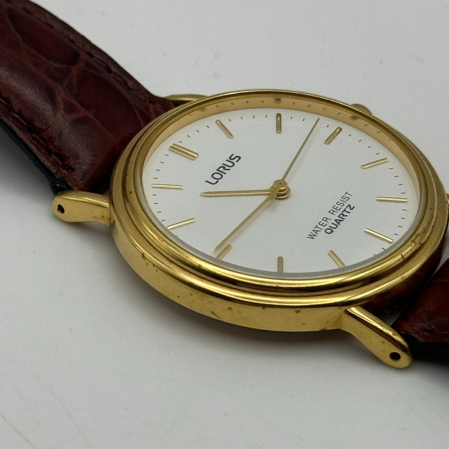 34mm Working Lorus V501-8B30 Vintage Quartz Watch Unisex New Battery 8.5 Inches