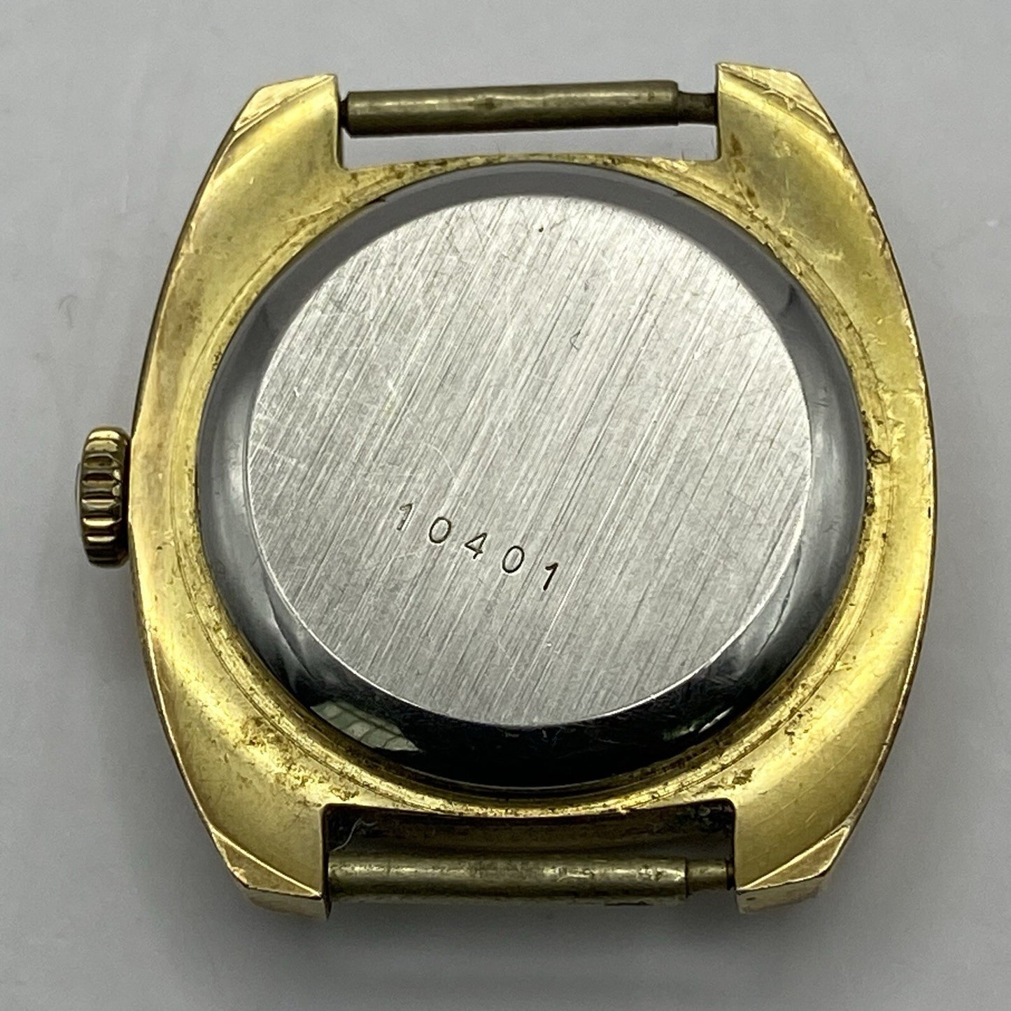 24mm Ladies Manual Wind Nivada Gold Plated Watch Head RUNS FOR PARTS TO RESTORE