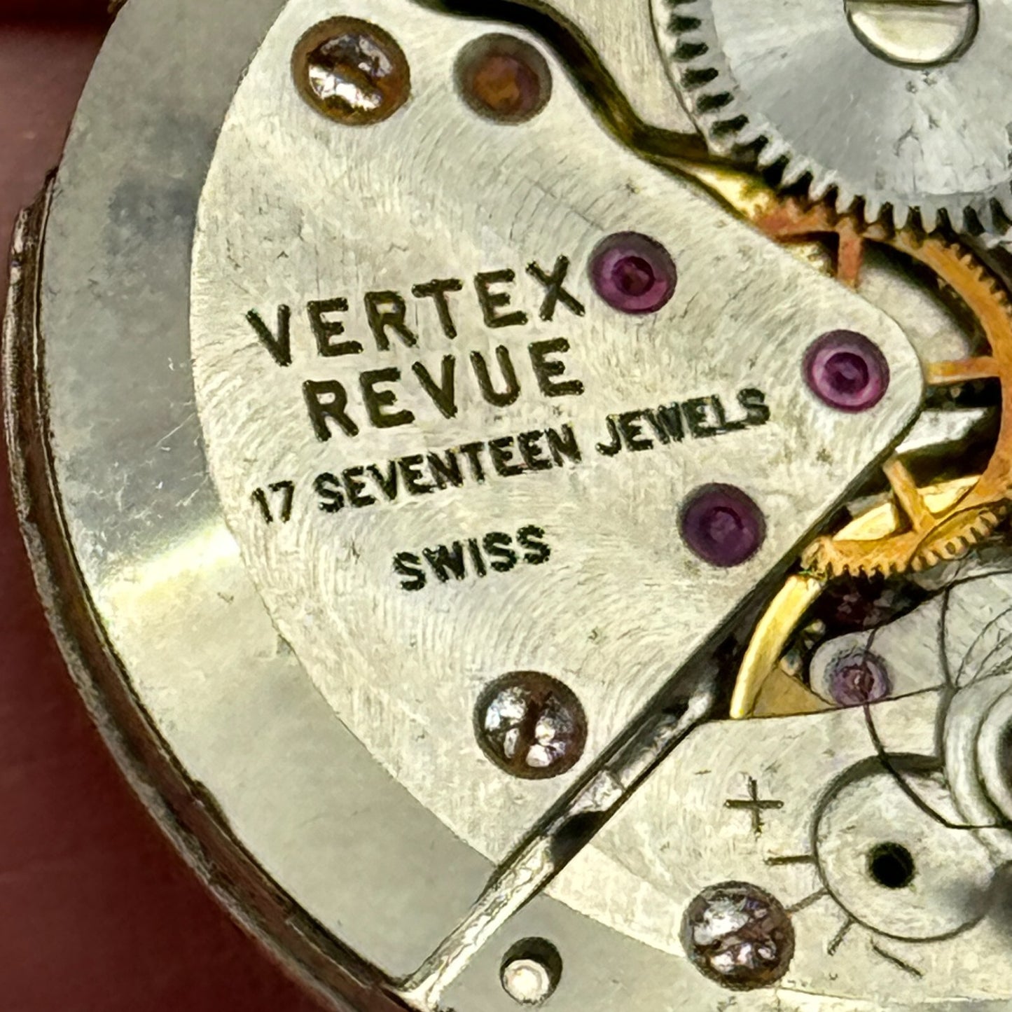 25.9mm Men’s Vertex Revue MSR T43 Manual Wind Watch Movement Swiss Vintage PARTS