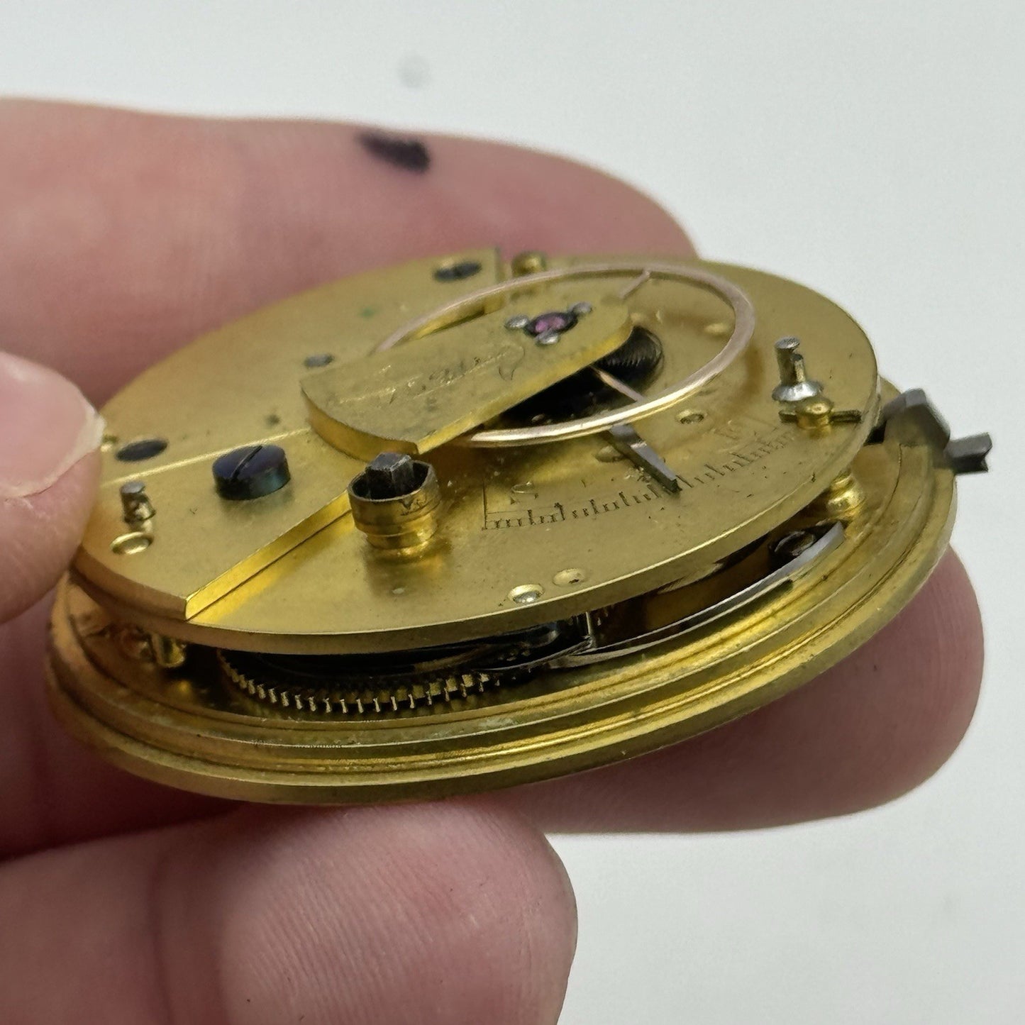 42.9mm Antique Fusee Quality English Pocket Watch Movement - PARTS REPAIR SPARES