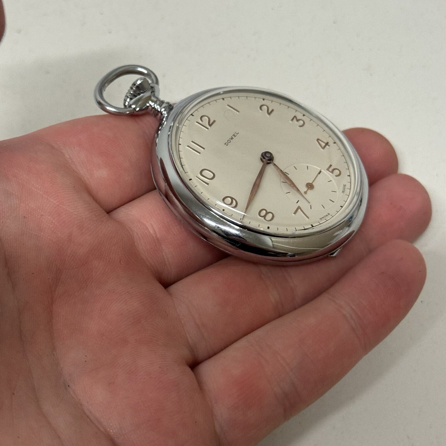 50mm Vintage Dowel NEW OLD STOCK Open Face Sub Seconds Pocket Watch TO SERVICE