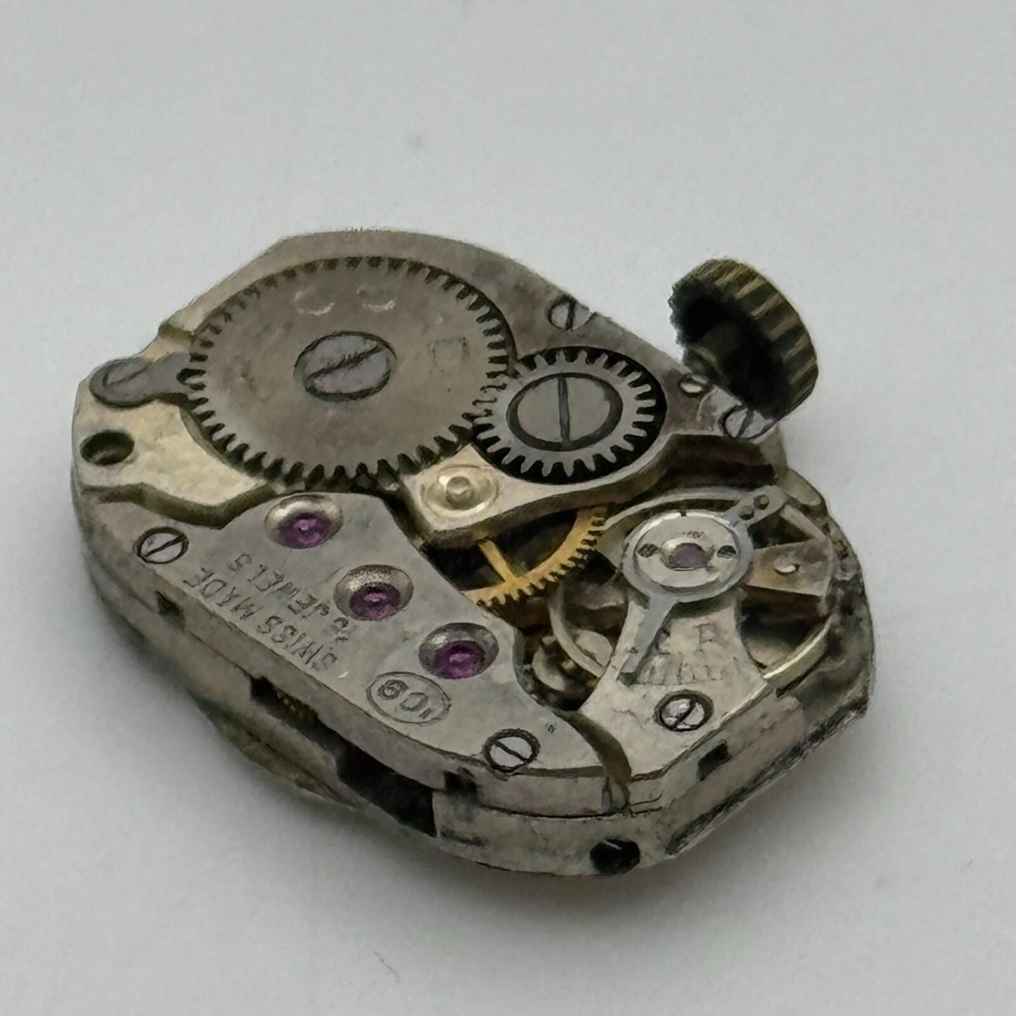 12.8mm Running Record Cal 109 Manual Wind 15 Jewels Swiss Watch Movement PARTS