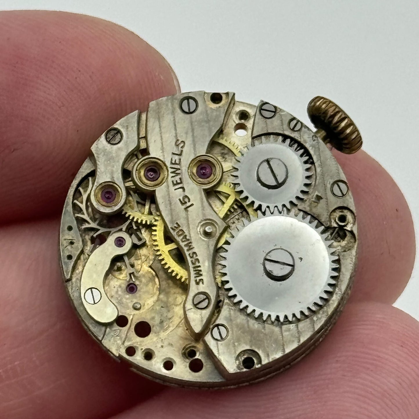 23.7mm Arogno Cal 34 Manual Wind Swiss 15 Jewels Watch Movement Vintage PARTS