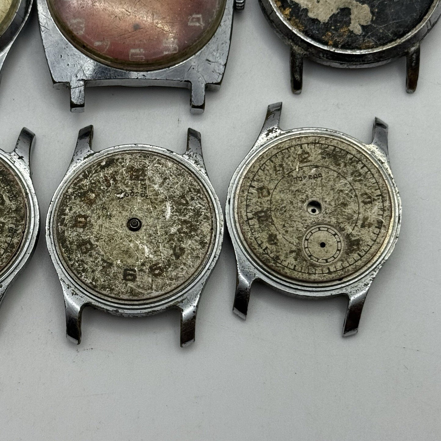 8 x Vintage Soviet Manual Wind Watch Heads For Parts Repair Job Lot Bundle