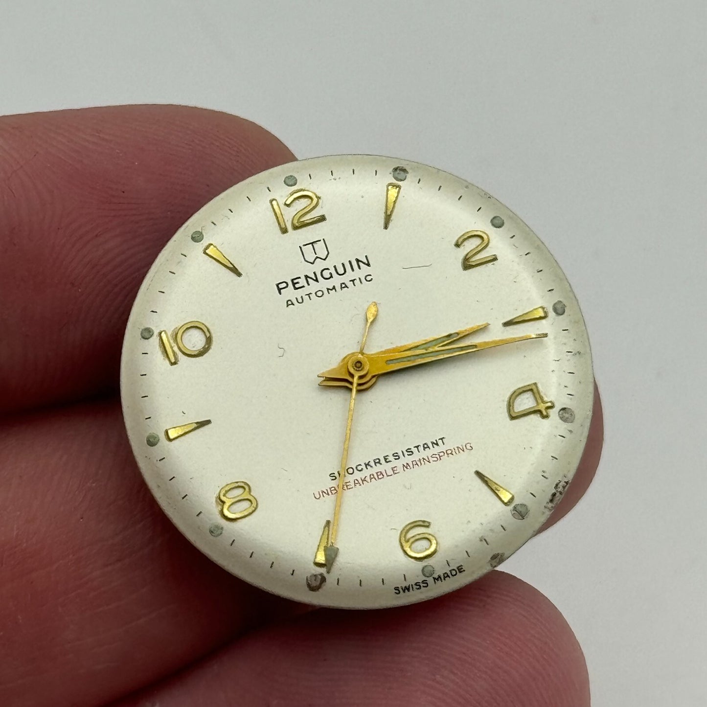25.8mm Penguin EB 1575N Automatic 1 Jewel Watch Movement Swiss Vintage PARTS
