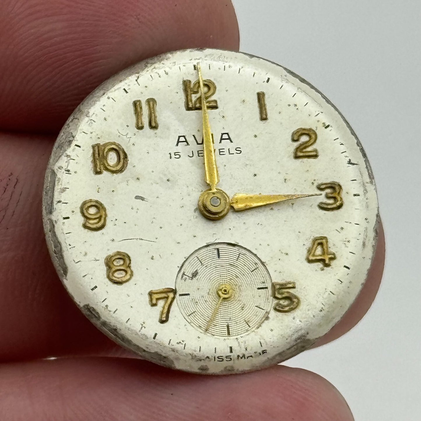 23.5mm Avia AS 1123 1124 Manual Wind 15 Jewels Swiss Watch Movement PARTS SPARES