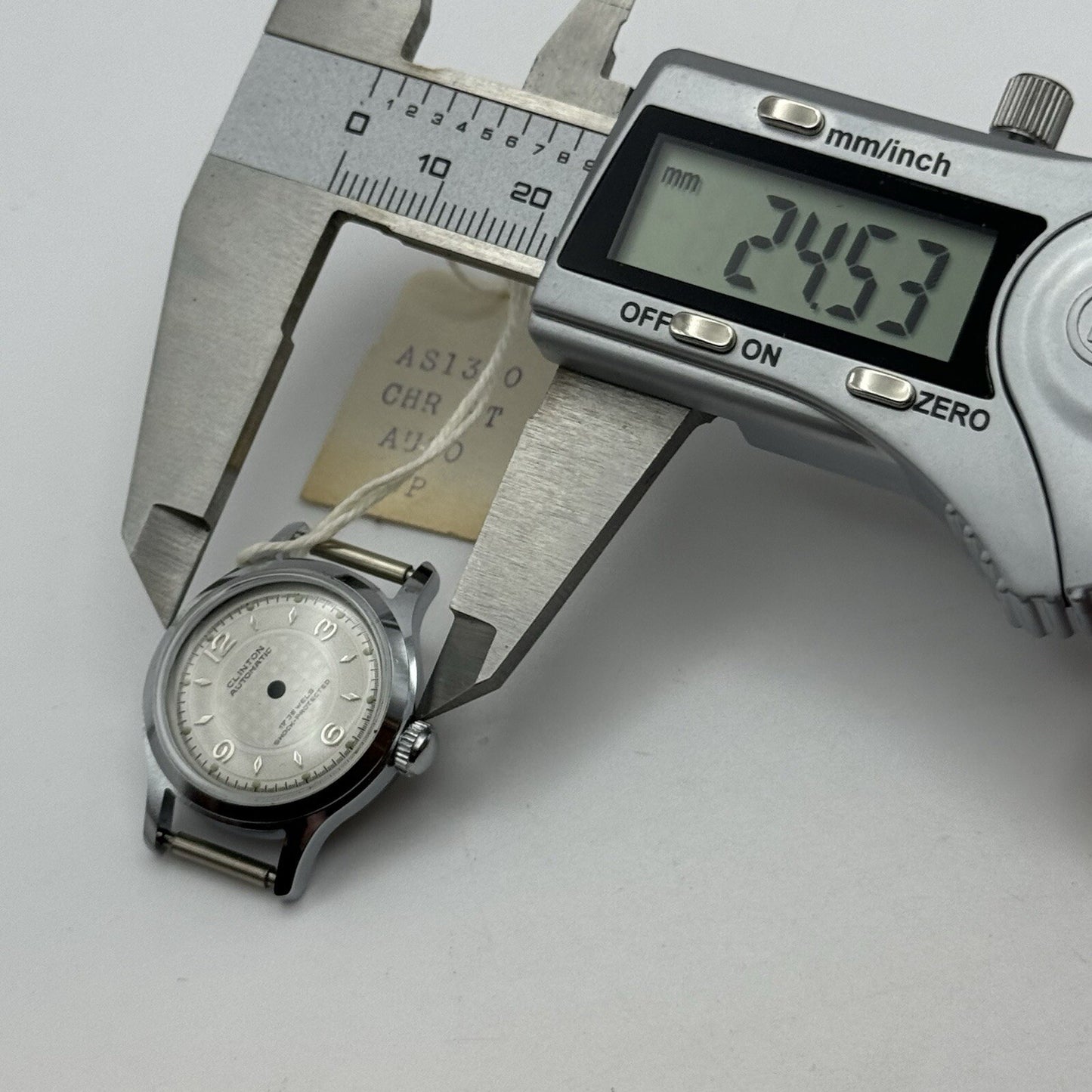 24.5mm New Old Stock AS1320 Clinton Automatic Watch Case & Dial Unused CHR ST