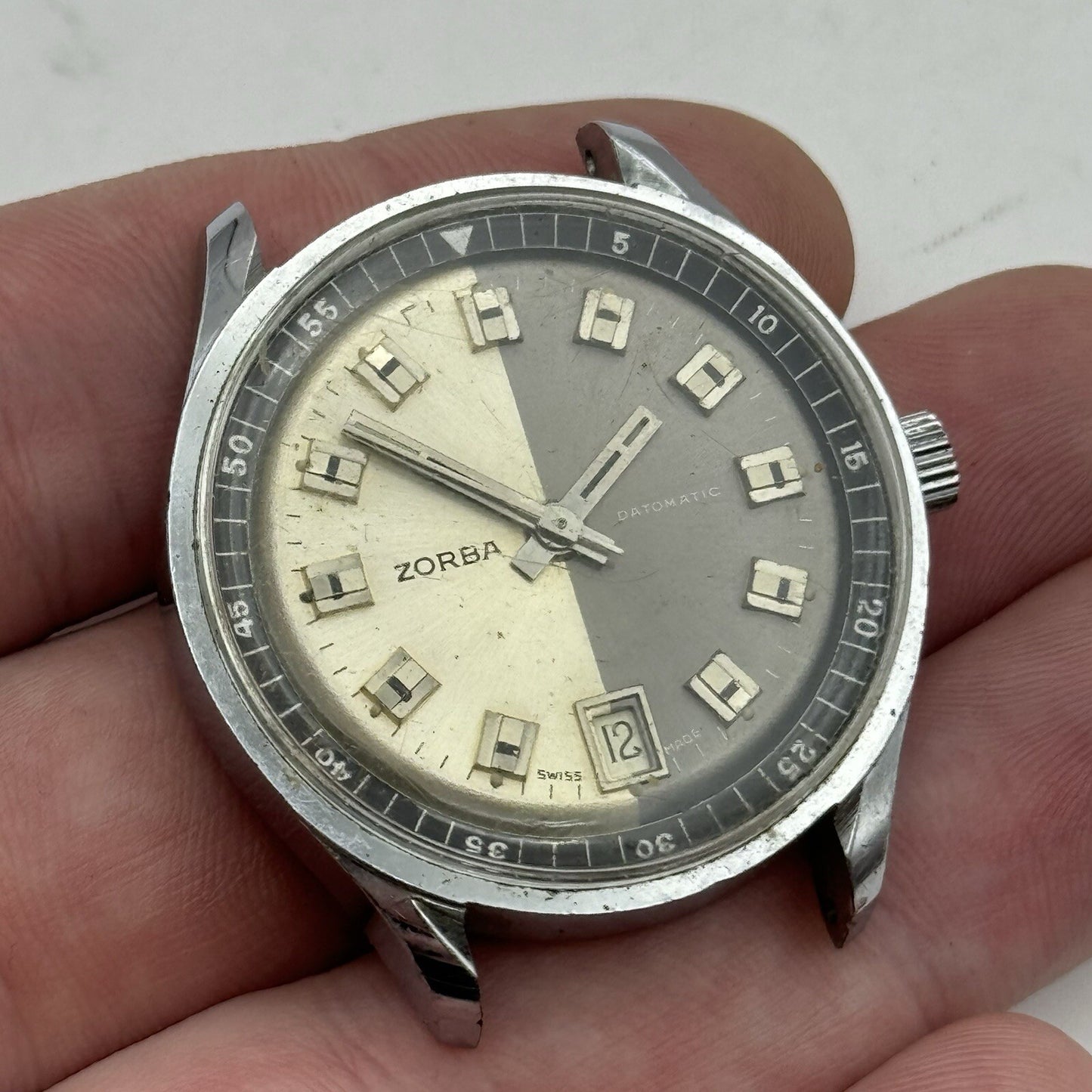 36mm Manual Wind Zorba Datomatic Ilona LTD Swiss Watch FOR PARTS RESTORE