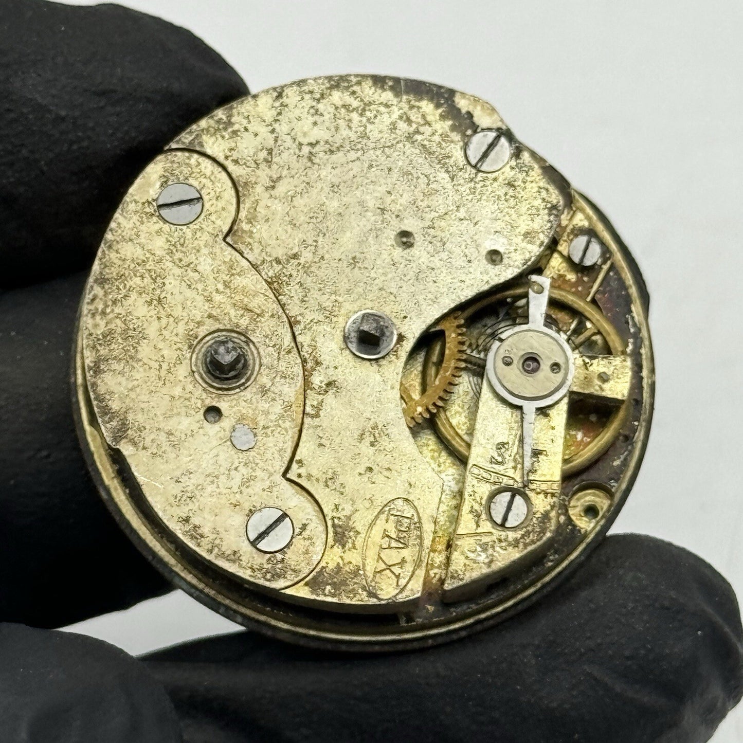 34.2mm PAX Beautiful Porcelain Dial Pocket Fob Watch Movement FOR PARTS Repair