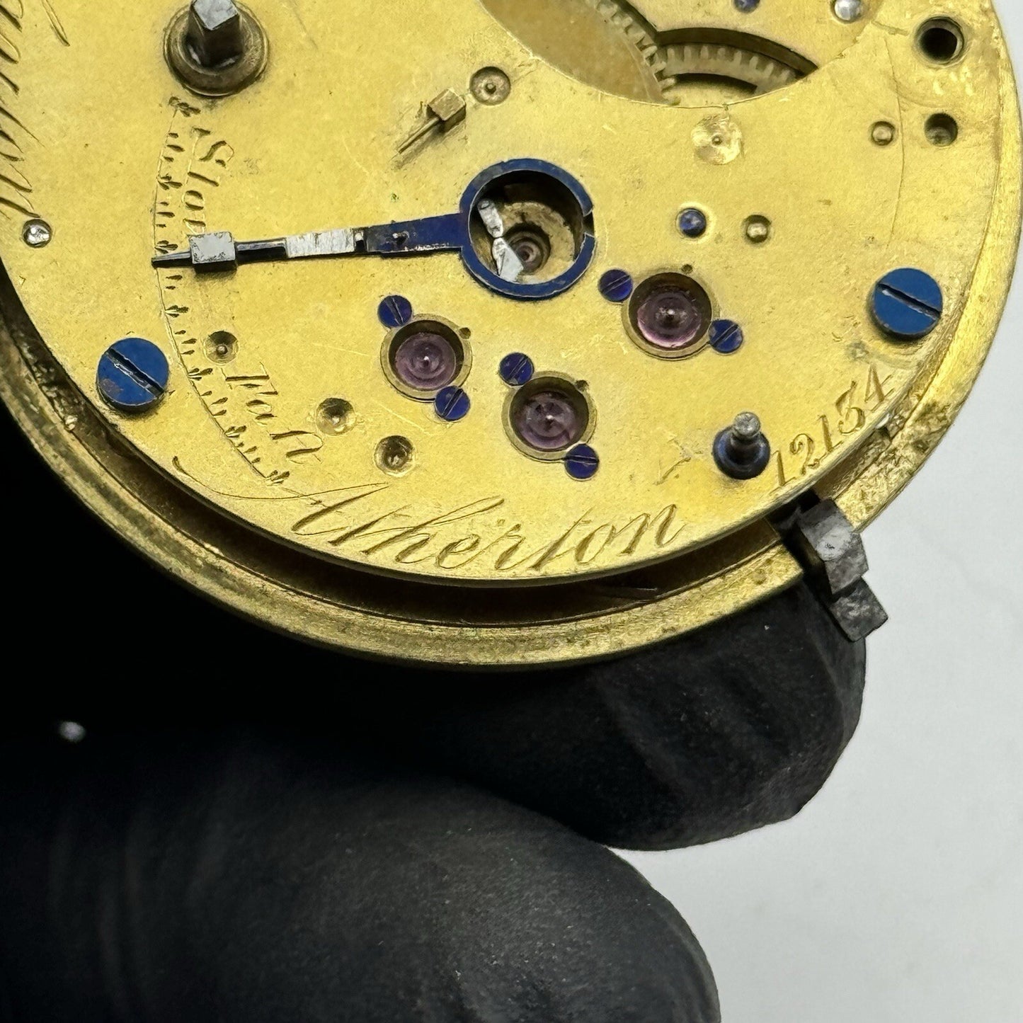 44.7mm Clayton Atherton Interesting Pocket Watch Movement FOR PARTS